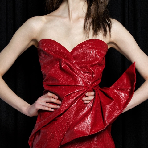 FW19 – THE PHOENIX DRESS RED COCCO