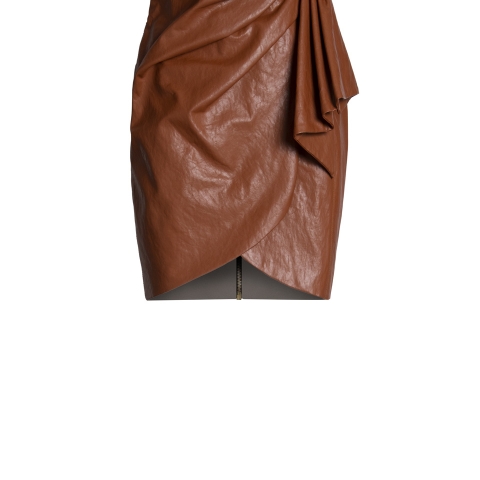 SS20 – THE PHOENIX DRESS LEATHER CUOIO