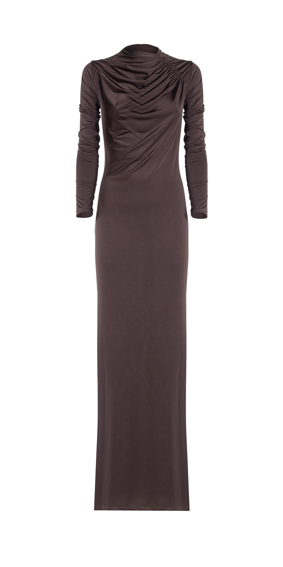 PRE FALL 23 – THE LACEY LONG DRESS LYCRA BROWN
